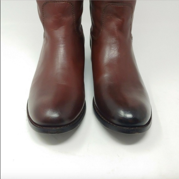 Frye Melissa Button Brown Leather Tall Boots Size 6 - Picture 4 of 5